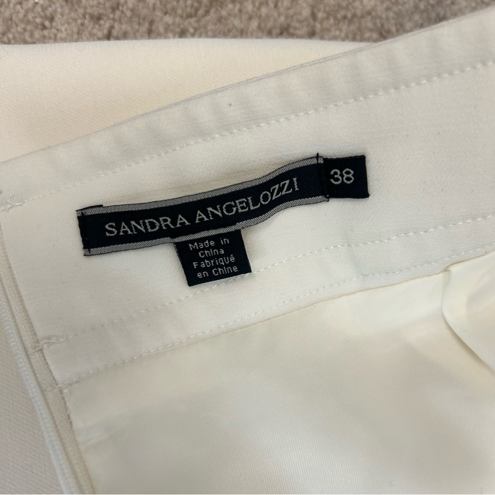 Sandra Angelozzi ivory light cream skirt front pleat Sz 38 - Picture 7 of 12